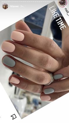 Spring Nail Ideas Neutral, Simple May Nail Designs, Tan My Hide Gelish, Mail Color Combinations, Soft Color Nail Ideas, Nails Art 2023 Trends, 2 Colour Nails, Gel Dip Nails Designs, Nails Two Colors