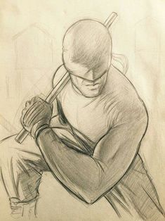 a pencil drawing of a baseball player holding a bat