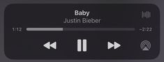 an app displaying the settings for baby and justin bieber, which is also available on iphone or ipad