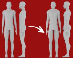 an image of mannequins standing in front of each other on a red background