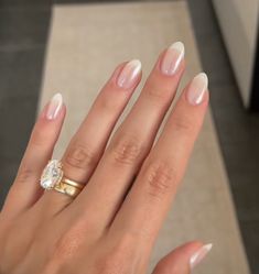 Bridal Nails French, Wedding Day Nails, Bridesmaids Nails, Kutek Disney, Nails Polish, Bride Nails, Neutral Nails