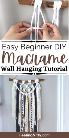 an easy diy macrame wall hanging project