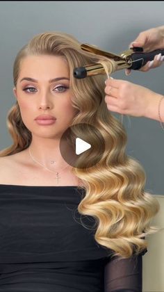 Loose Waves Formal Hair, Glamorous Side Swept Hair, Elegant Curls Tutorial, Sponge Curlers Hairstyles, Formal Crimped Hairstyles, Hollywood Wave Tutorial, Medium Hair With Curls, Curled Long Hairstyles, How To Pin Curl Hair