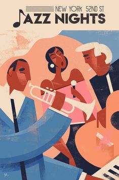 an image of a jazz band playing music on the cover of new york's first nights