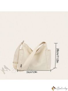 Bird in Bag - Womens Shoulder Bag Student Tote Bag with Simple Capacity High-capacity Beige Bag For Everyday Use, High-capacity Beige Bags For Everyday, High-capacity Beige Everyday Bag, High-capacity Beige Bags, Simple Travel Shoulder Bag With Large Capacity, Simple Large Capacity Shoulder Bag For Daily Use, Simple Large Capacity Travel Bag, Simple Canvas Shoulder Bag For Travel, Simple Large Capacity Hobo Bag For Travel