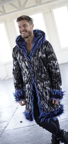 Unleash your wild side with the Reversible Monster Festival Coat! 
This funky, faux fur jacket is perfect for men who love to stand out at Burning Man, disco nights, and other festivals. With a hooded design and eye-catching monster-inspired details, this reversible coat offers two bold looks in one. Ideal for playa adventures and costumes, it's the ultimate statement piece for any party outfit. Fitted Hooded Outerwear For Costume Party, Fitted Hooded Party Outerwear, Fitted Halloween Outerwear, Festival Outfit Ideas Men, Festival Coats, Party Outfit Men, Disco Night, Reversible Coat, Burning Man