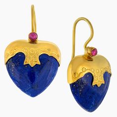 Earrings that makes you feel better about yourself. Victorian classic with lapis-lazuli stone that commands people to keep looking at you. 24k gold over sterling silver. Size: 1 1/4 inches including the earwires. Crystal Heart Earrings, Lapis Earrings, Cameo Earrings, Lapis Lazuli Earrings, Lapis Lazuli Stone, Knot Earrings, Rhodolite Garnet, Moonstone Necklace, Gold Plated Earrings