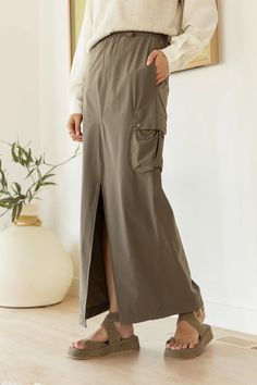 olive maxi skirt Outfits Dresses, 2023 Trends, Cargo Skirt, New Releases, Business Outfits, Waist Length, Tumble Dryer, Cute Dresses, Best Sellers