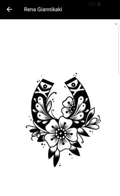 a black and white tattoo design on the back of a cell phone, with an arrow in