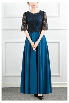 10% off now! women tea length natural waist semi party dress with lace sleeves online. Sheprom offers formal, party, casual & more style dresses to fit your special occasions. Evening Dress With Lace Half Sleeves, Evening Dress With Half Lace Sleeves, 1 Piece Dress, Dress With Lace Sleeves, Modest Clothes, Formal Party, Dress With Lace, Style Dresses, Tea Length