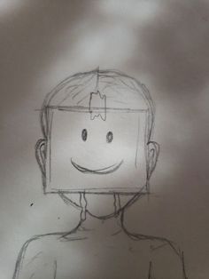 a drawing of a man with a smile on his face