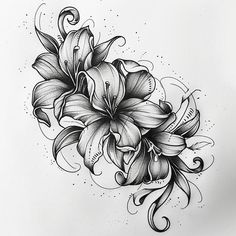 Intricate Ribbon Tattoo Sketches Tiger Lily Tattoo Thigh, Arm Tattoos For Women Sleeve, Matching Tattoos For Couples, Couple Tattoo Ideas, Tattoos For Couples, Tattoo Thigh, Sharpie Tattoos, Ribbon Tattoos, Couple Tattoo