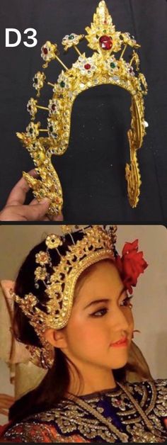 Thai vintage Jewelry Thai Traditional Jewelry, Ancient Design Accessories for Thai/ Khmer/ Lao Dress. Thailand Laos Khmer Vintage Ornaments Costume Thai Hat, Lao Dress, Concept Moodboard, Traditional Skirts, Outfit Reference, Thai Wedding, Culture Clothing, Crown Hat, Asian Culture