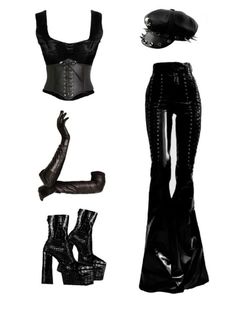 Villan Aesthetic Outfits, Luxury Goth Outfits, Daring Diva Outfits, Kpop Stage Outfits Ideas Soloist, Goth Polyvore, Trendy Outfit Ideas, Easy Patterns, Preformance Outfits, Dark Feminine