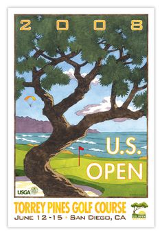 an advertisement for the u s open golf tournament