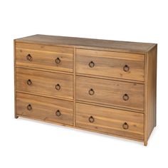 Butler Specialty Lark 6 Drawer Natural Wood Dresser 5525312 Natural Wood Dresser, Contemporary Dresser, Changing Table Dresser, Ring Pulls, Six Drawer Dresser, 6 Drawer Chest, Wood Dresser, Double Dresser, 6 Drawer Dresser