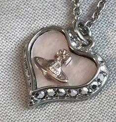 Vivienne Westwood, necklace, jewelry Vivienne Westwood Heart Necklace, Vintage Necklace Aesthetic, Coquette Accesorios, Coquette Jewellery, Coquette Necklace, Coquette Heart, Necklace Coquette, Jewelry Coquette, Coquette Jewelry