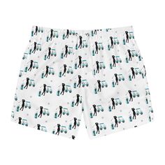 Nothing can swoosh down the summer heat like a dive into the sea - or into the nearest pool. These personalized swim trunks are here to take on your exclusive designs and most playful patterns. With an all-over-print capability accompanied by vivid colors, these swim trunks help you conquer the summer in custom style.  .: Material: 100% polyester .: Extra light fabric (3.54 oz/yd² (120 g/m .: Fast-dry fabric .: Mesh basket lining  .: Mesh-lined side pockets .: Printed care label inside .: Drawst Playful White Swim Trunks For Swimming, Playful White Swim Trunks, Playful White Shorts For Poolside, Playful White Swim Trunks For Pool, Playful White Bottoms For Pool, Playful White Pool Bottoms, Beachwear Swim Trunks With Graphic Print, Playful White Short Swimwear, Graphic Print Swim Trunks For Summer