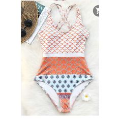 Beautiful Printed One Piece! Brand New! With Tags! Trendy White Swimwear For Spring, Spring White Printed Swimwear, Romper Swimsuit, Mermaid Swimsuit, Red One Piece, Swimwear High Waisted, Striped One Piece, Print Swimwear, Print Swimsuit