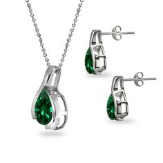 Wear this stylish jewelry set to enhance your daytime and evening look. These stud earrings and necklace feature two 8x6mm and one 9x7mm solitaire round-cut stones in a polished teardrop swirl design. This luxurious set is crafted of fine sterling silver. The pendant hangs from a 18 inch rolo chain and secures by a spring-ring clasp. These fashion earrings measure 8mm W and 14.5mm L . This stylish necklace measures 9mm W and 18mm L. This fashion set in fine jewelry is a great addition to your 92 Turquoise Heart Necklace, Turquoise Heart, Earrings And Necklace, Stylish Necklace, Topaz Stone, Swirl Design, 925 Silver Jewelry, Rolo Chain, Stud Earrings Set