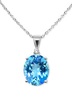 in stock Classic Blue Jewelry From Macy's, Classic Blue Macy's Jewelry, Blue Topaz Pendant Necklace, Blue Topaz Pendant, Go Blue, Beauty Gift, Watch Brands, Spring Rings, Blue Topaz