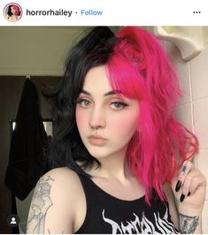 Pink Chunky Highlights, Goth Angel Sinner, Goth Angel, Chunky Highlights