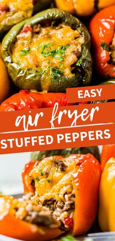 an image of stuffed peppers with text overlay