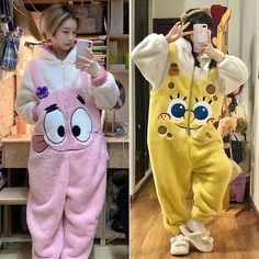 Pajamas Winter Pajamas Women, Winter Cartoon, Cute One Piece, Set Couple, Couple Style, Onesie Pajamas, Patrick Star, Animation Art Character Design, Original Clothes