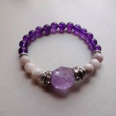 Amethyst Kunzite beaded bracelet /Healing powerful stone bracelets pink lilac gem jewelry for wife Mothers day gift Purple Gemstone Beads Bracelets For Healing, Purple Gemstone Beaded Bracelets For Meditation, Amethyst Beaded Bracelet For Meditation, Healing Amethyst Beaded Bracelets, Spiritual Amethyst Bracelets With Gemstone Beads, Spiritual Amethyst Bracelet With Gemstone Beads, Spiritual Amethyst Bracelet With 8mm Beads, Spiritual Amethyst Crystal Bracelet With 8mm Beads, Spiritual Amethyst Gemstone Beads Bracelet