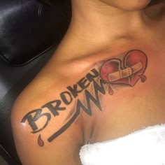 Rodwave Tattoo Ideas, Cold Hearted Tattoo Ideas, Rod Wave Tattoo Ideas, Broken Tatoos Ideas, Broke Heart Tattoo, Heartbreaker Tattoo, Cute Shoulder Tattoos