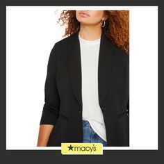 in stock Soft Tailoring, Knit Blazer, Black Blazers, Knit Fabric, Buy Online, Plus Size, Blazer, Fabric, Black