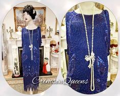 . Elegant Blue Flapper Dress For Evening, Fitted Blue Flapper Dress, Fitted Blue Flapper Dress For Summer, Vintage Beaded Dress For Vintage Events, Beaded Vintage Dress, Downton Abbey Dress, Great Gatsby Dress, Downton Abbey Dresses, Great Gatsby Dresses