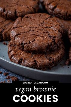 Vegan Brownie Cookies (Fudgy and Chewy) Simple Vegan Cookies, Vegan Xmas Cookies, Vegan Brownie Cookies, Best Vegan Cookie Recipe, Vegan Baked Goods, Vegan Chocolate Cookies, Vegan Brownies, Vegan Cookie, Vegan Baking Recipes