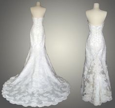 two mannequins dressed in white wedding dresses