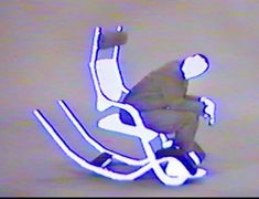 a man riding on the back of a snowboard