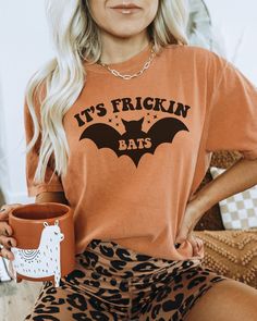 Halloween Costume Bat, Frickin Bats, Halloween Shirt Design, Bat Shirt, Comfort Colors Tshirt, Cute Bat, Trick Or Treating, Autumn Outfits