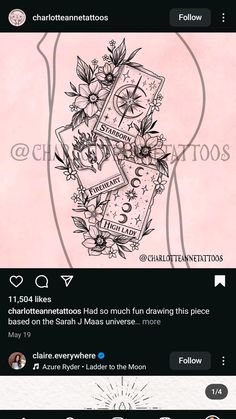 an instagram page with flowers and hearts on it