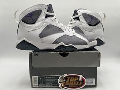 Elevate your basketball game with these authentic Nike Air Jordan Retro 7 Flint sneakers from 2006. Designed for men, these gray sneakers come in size 11 and are perfect for any basketball player. The Jordan 7 Retro Flint 2006 silhouette delivers high-performance activity, making it an ideal choice for basketball enthusiasts. These sneakers are also vintage, adding to their unique and collectible value. The style is perfect for athletic wear and can be used for any casual outfit. 100% Authentic Need more pics just ask Any questions just ask Used Size: 11 If the pictures show box, box is included Shoes are 18 years old so beware that they can’t separate and/or chip due to age. 100% legit check feedback and other items Gray High-top Fade-resistant Basketball Shoes, Gray Sporty Sneakers For Sports Events, Gray Fade-resistant Basketball Shoes For Light Sports, Gray Jordan Shoes For Light Sports, Gray Sporty Jordan Shoes For Light Sports, Gray Sporty Basketball Shoes For Training, Sporty Gray Fade-resistant Basketball Shoes, Sporty Gray Basketball Shoes For Training, Gray Fade-resistant Sporty Basketball Shoes