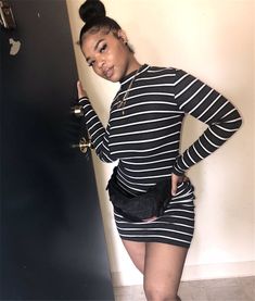 Casual Striped Printed Long Sleeve Bodycon Dress Casual Striped Bodycon Dress For Night Out, Striped Mini Bodycon Dress For Spring, Casual Striped Bodycon Dress, Casual Long Sleeve Striped Mini Dress, Striped Fitted Mini Dress With Long Sleeves, Fitted Striped Mini Dress With Long Sleeves, Striped Fitted Long Sleeve Mini Dress, Casual Striped Bodycon Mini Dress, Chic Striped Mini Bodycon Dress