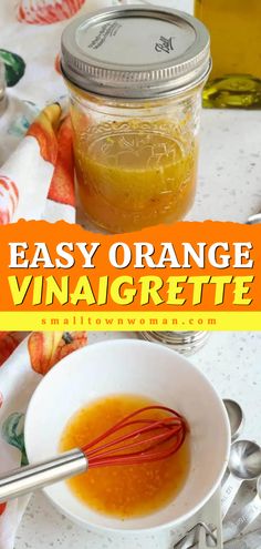 Try this homemade Orange Vinaigrette! In less than 5 minutes, you can have an easy salad dressing that's bursting with fresh flavor and just the right pop. Check out the many ways to enjoy this condiment recipe! Yogurt Sauces, Orange Vinaigrette Dressing, Citrus Salad Dressing, Vinaigrette Dressing Recipe, Orange Vinaigrette, Salad Dressing Recipes Healthy, Citrus Vinaigrette, Fresh Orange Juice, Citrus Dressing