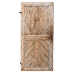 an old wooden door on a white background