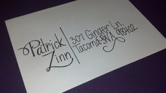 a piece of paper with writing on it that says patrick and ginger brown zim