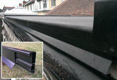 an image of the gutter and gutter guard on a house's roof