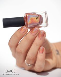 Golden Peach Ultra Holographic Nail Polish Peach Nail Polish, Ilnp Nail Polish, Bright Red Nails, Peach Nails, Holographic Nail Polish, Romantic Colors, Holographic Nails, Autumn Nails, Unique Nails