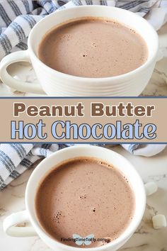 two cups of peanut butter hot chocolate