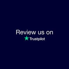 the words review us on trustplot against a dark blue background with green stars