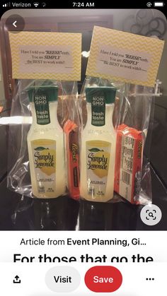 two bottles of simply mayonnaise are sitting on a countertop in plastic bags