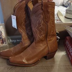 Nwt Tony Lama Boots. Smoke Free Home Tony Lama Boots Womens, Brown Western Boots, Tony Lama Boots, Dresses With Cowboy Boots, Square Toe Western Boots, Brown Cowboy Boots, Floral Boots, Leather Western Boots, Tony Lama