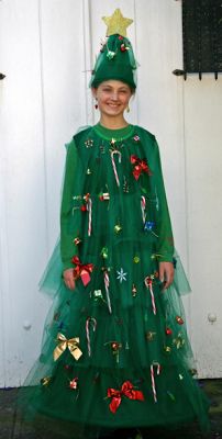 Christmas Tree Fancy Dress, Diy Christmas Costumes, Diy Christmas Outfit, Christmas Tree Outfit, Homemade Christmas Tree