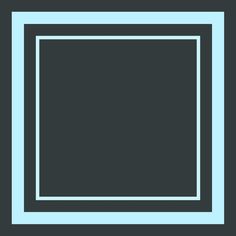 an empty square with a blue border in the center on a black background, it is also light blue